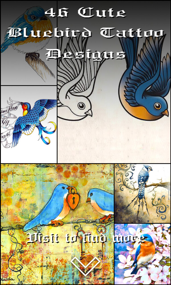 46 Cute Bluebird Tattoo Designs