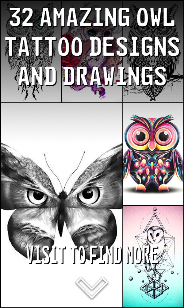 32 Amazing Owl Tattoo Designs and Drawings