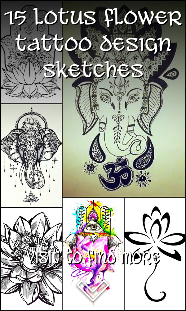 15 Lotus Flower Tattoo Design Sketches