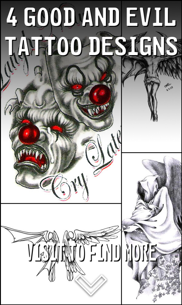 4 Good and Evil Tattoo Designs