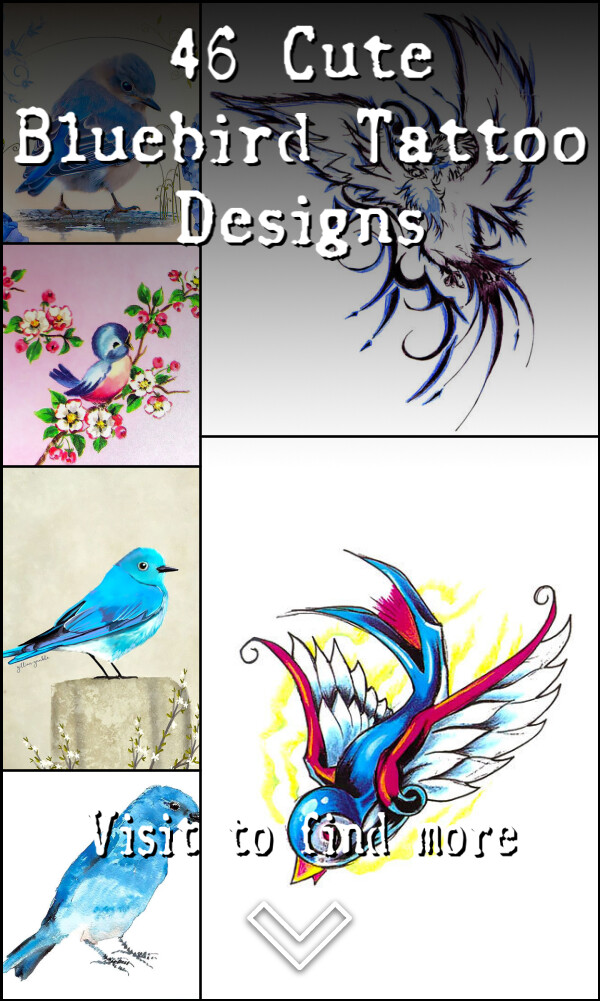 46 Cute Bluebird Tattoo Designs