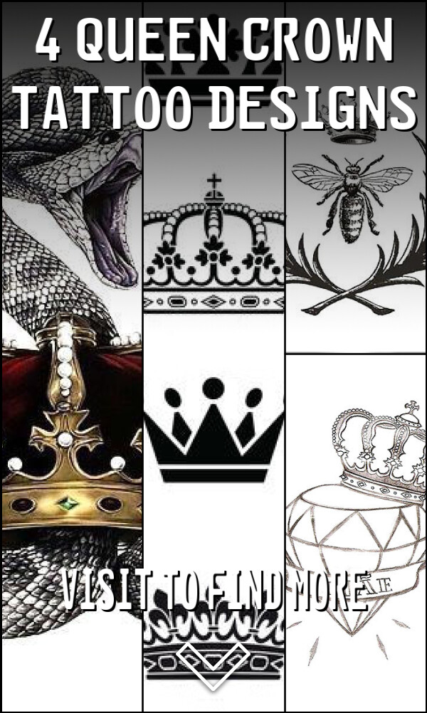 4 Queen Crown Tattoo Designs
