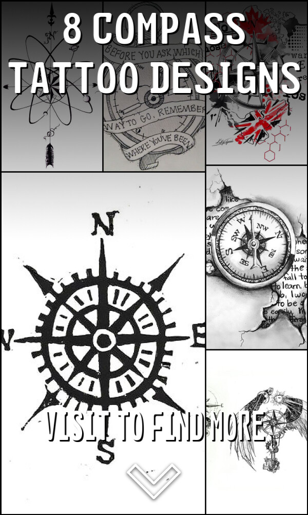 8 Compass Tattoo Designs