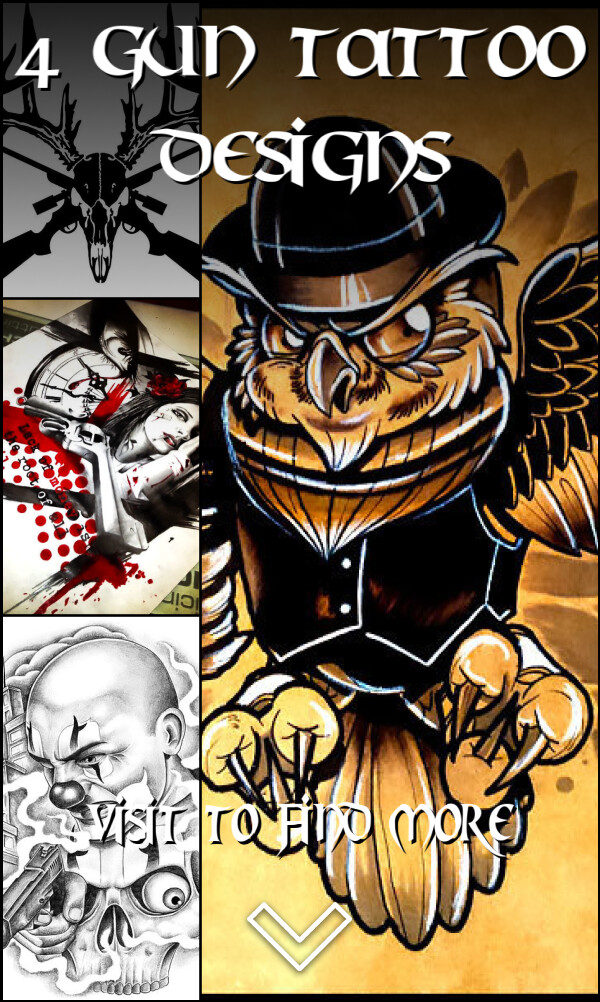 4 Gun Tattoo Designs