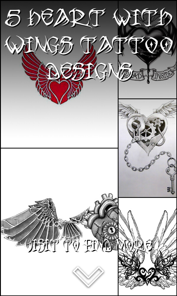 5 Heart with Wings Tattoo Designs