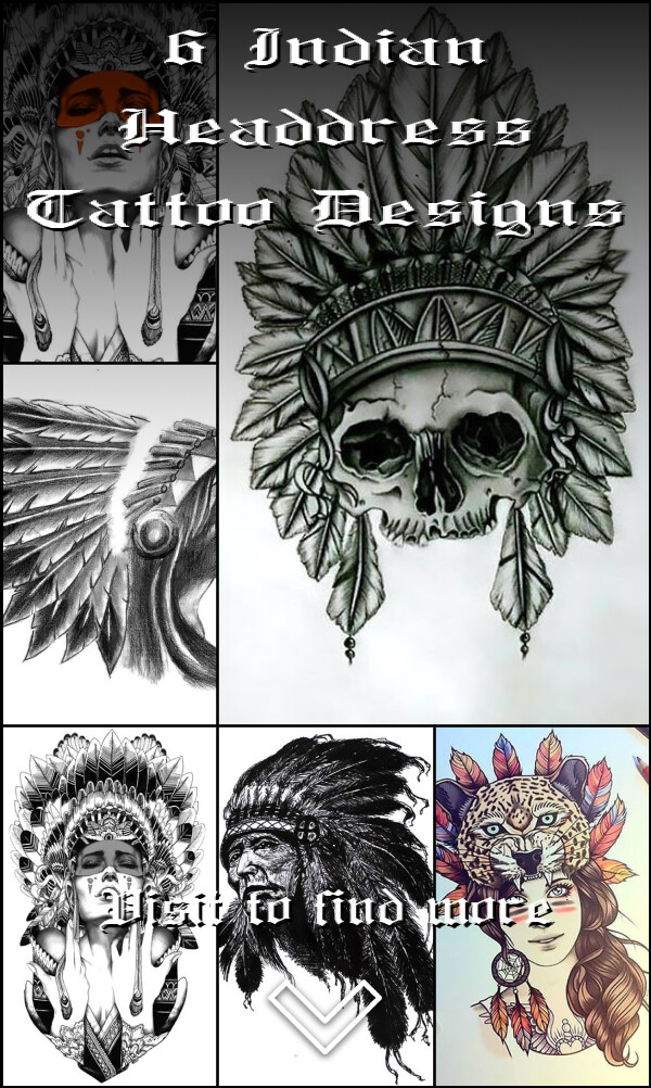 6 Indian Headdress Tattoo Designs