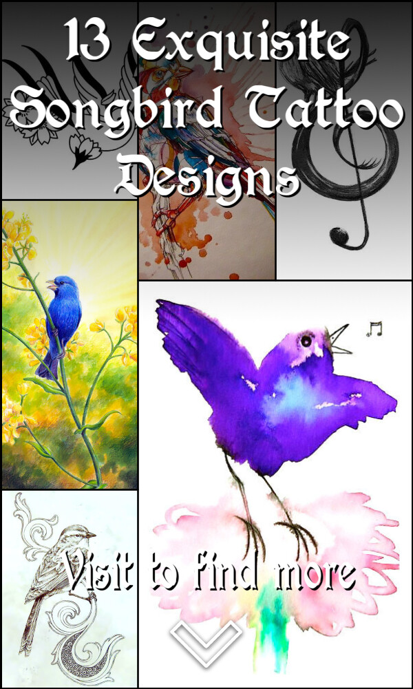 13 Exquisite Songbird Tattoo Designs