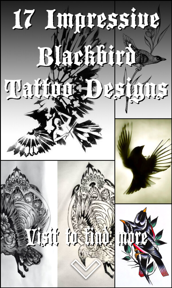 17 Impressive Blackbird Tattoo Designs