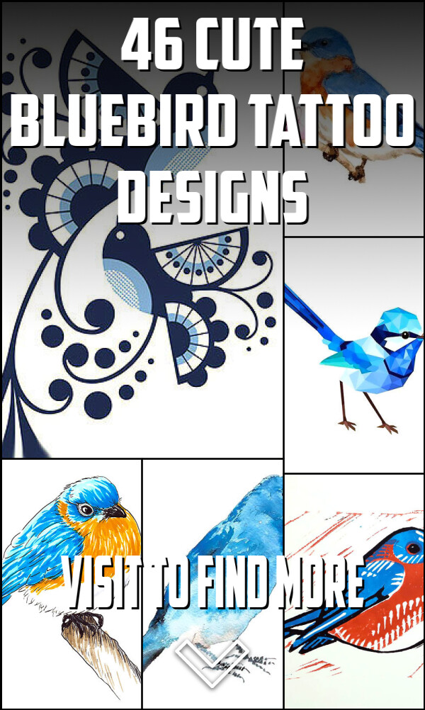46 Cute Bluebird Tattoo Designs