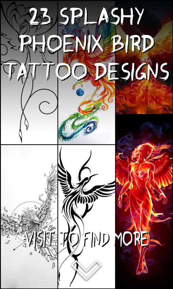 23 Splashy Phoenix Bird Tattoo Designs