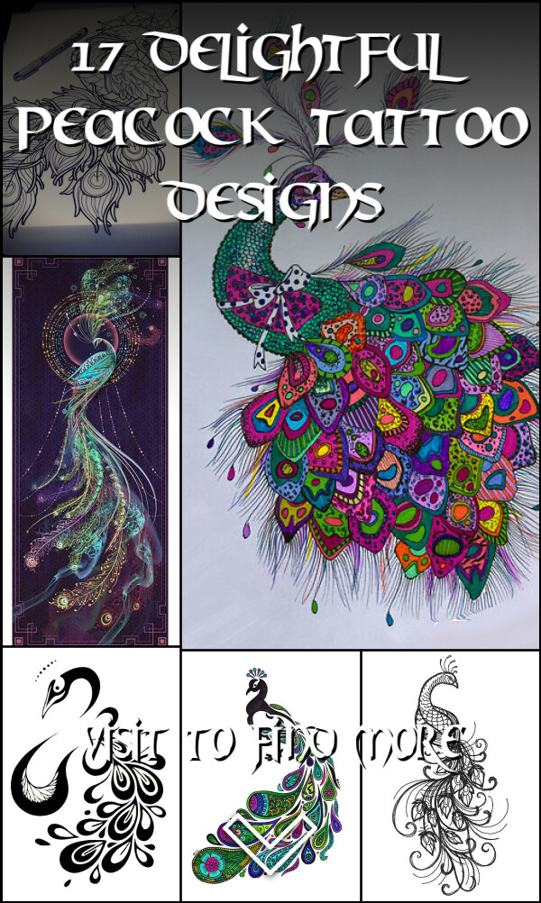 17 Delightful Peacock Tattoo Designs