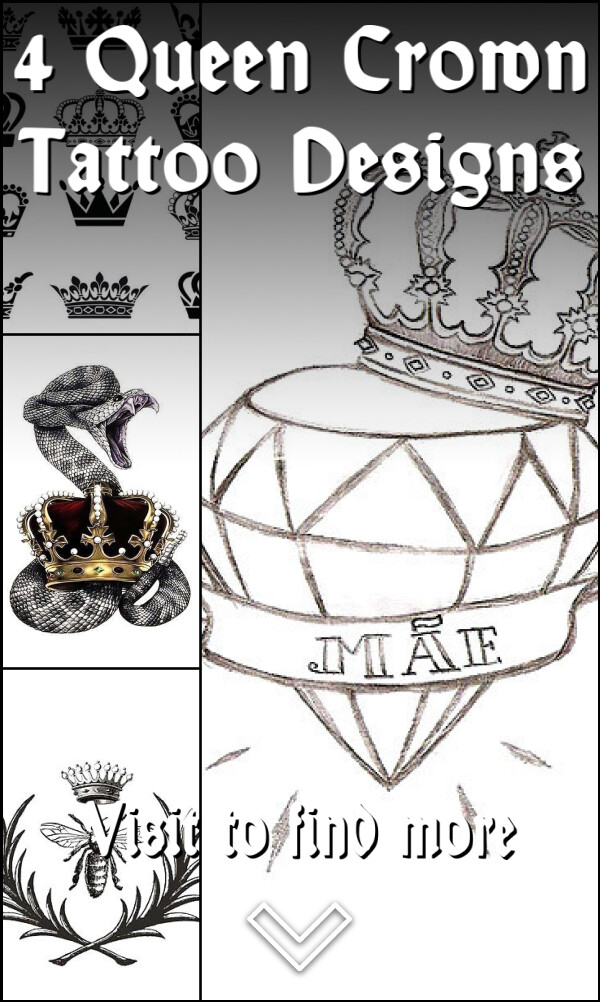 4 Queen Crown Tattoo Designs