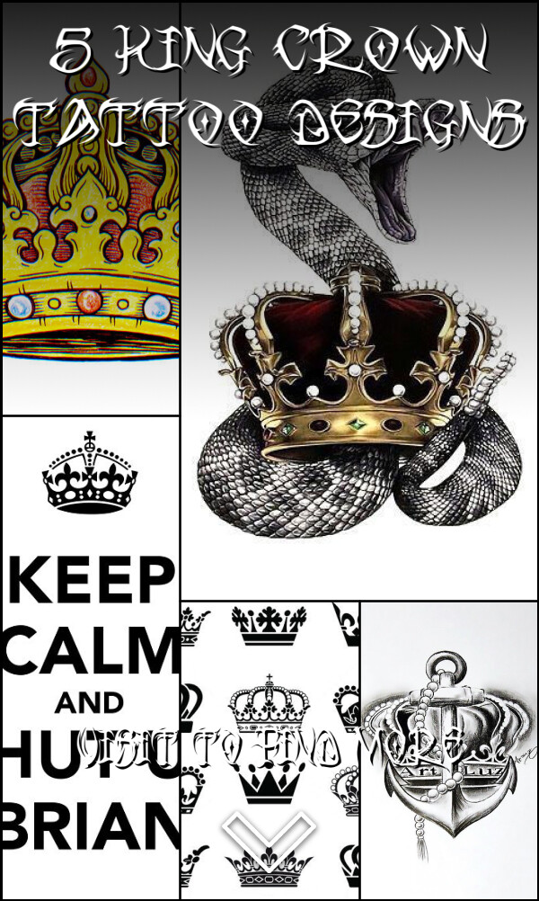 5 King Crown Tattoo Designs