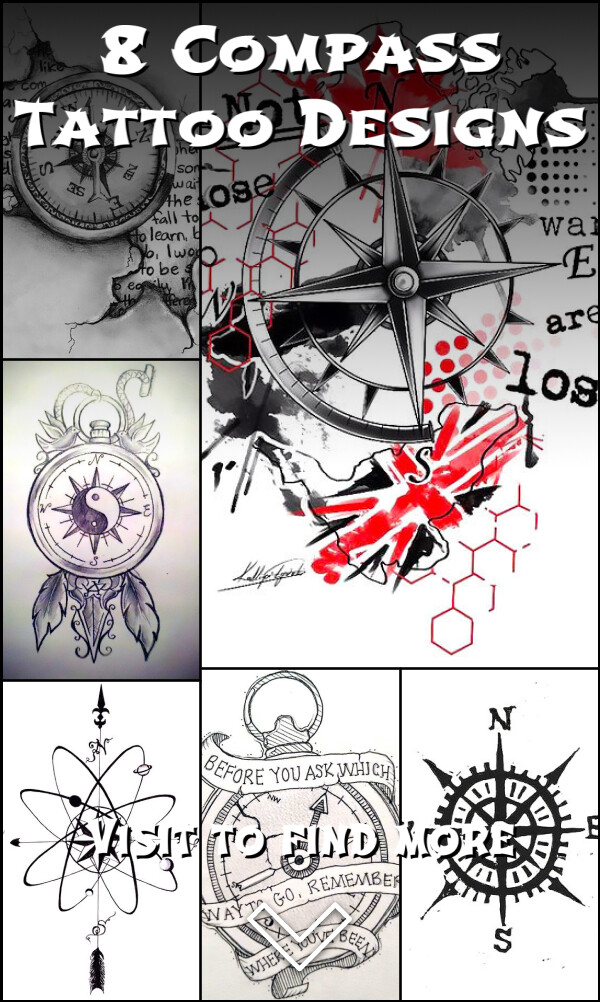 8 Compass Tattoo Designs