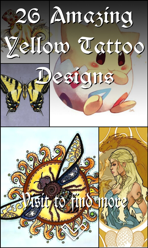 26 Amazing Yellow Tattoo Designs