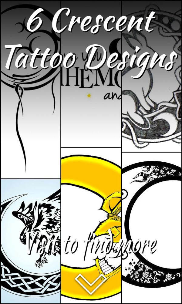 6 Crescent Tattoo Designs