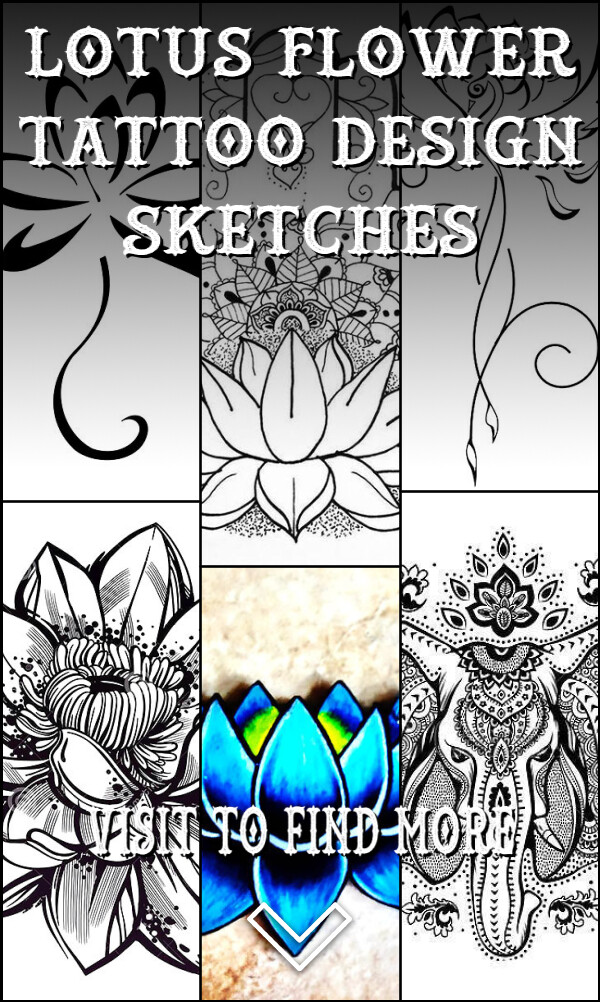 15 Lotus Flower Tattoo Design Sketches