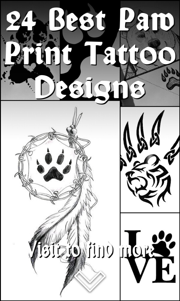 24 Best Paw Print Tattoo Designs