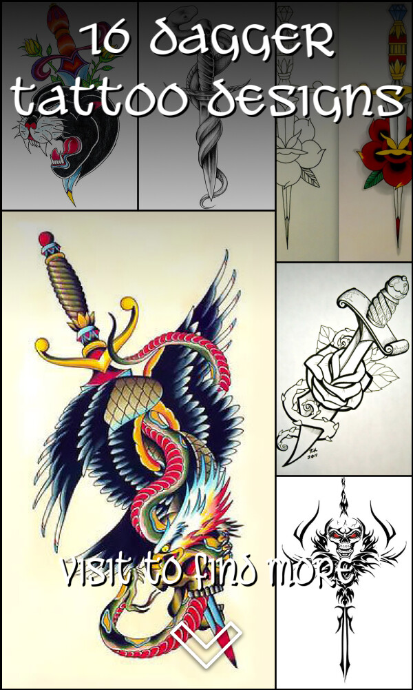 16 Dagger Tattoo Designs