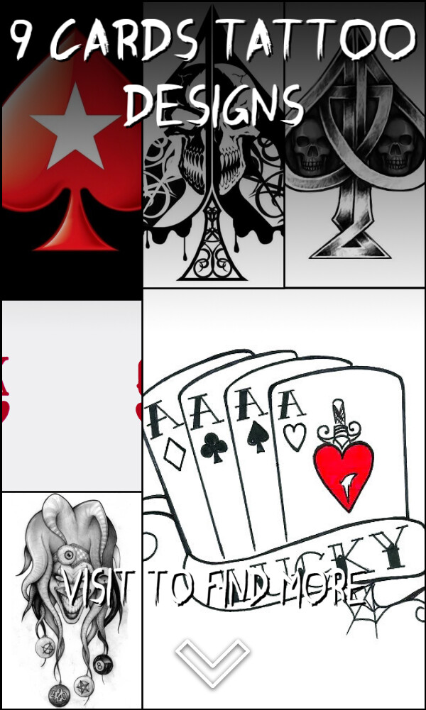 9 Cards Tattoo Designs