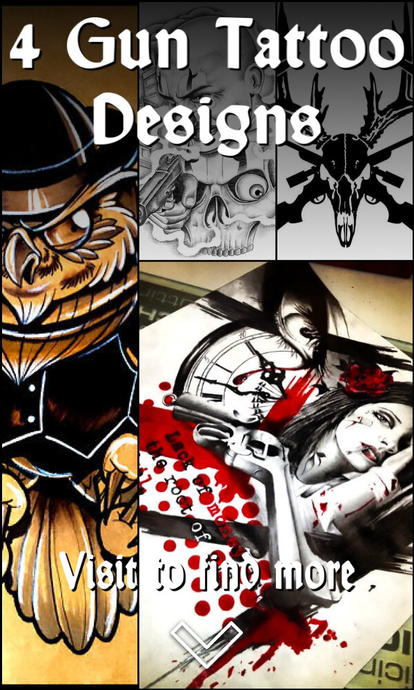 4 Gun Tattoo Designs