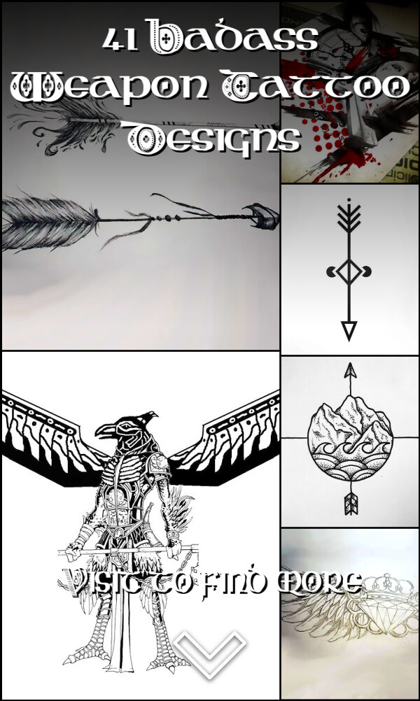 41 Badass Weapon Tattoo Designs