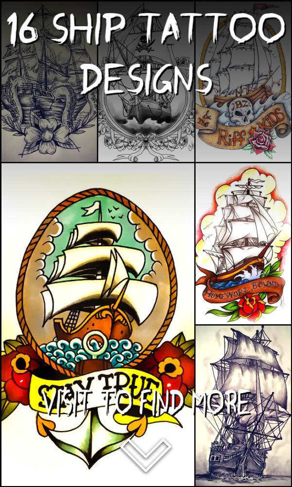 16 Ship Tattoo Designs
