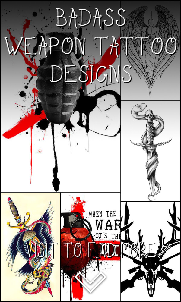41 Badass Weapon Tattoo Designs