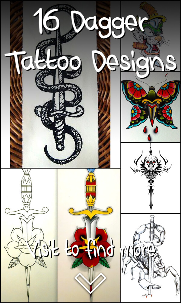 16 Dagger Tattoo Designs