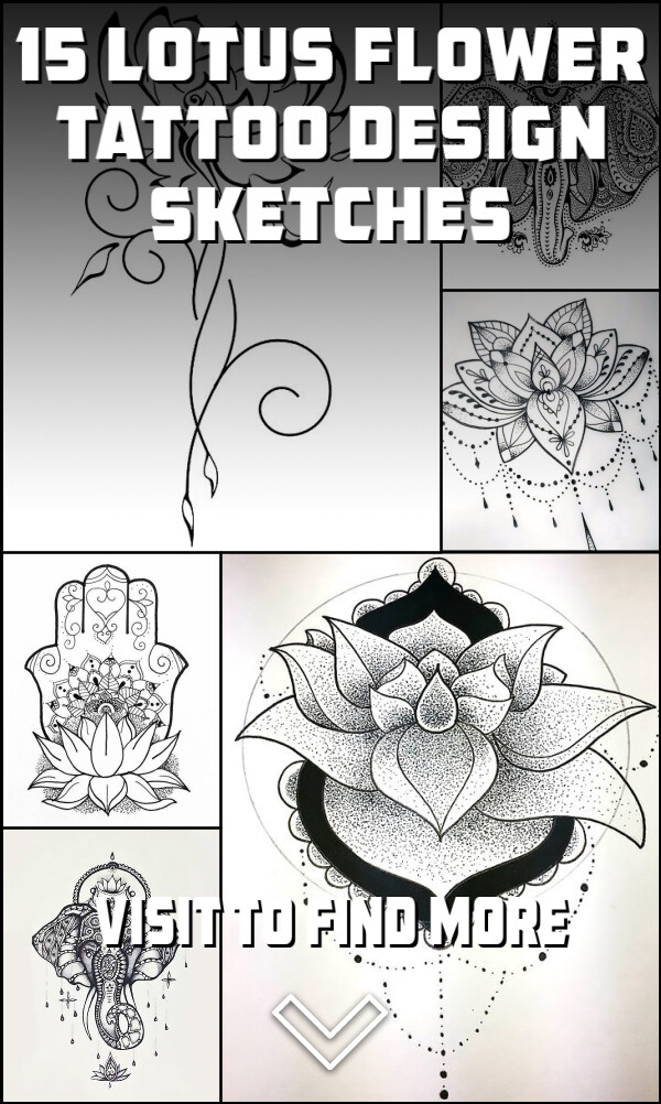 15 Lotus Flower Tattoo Design Sketches