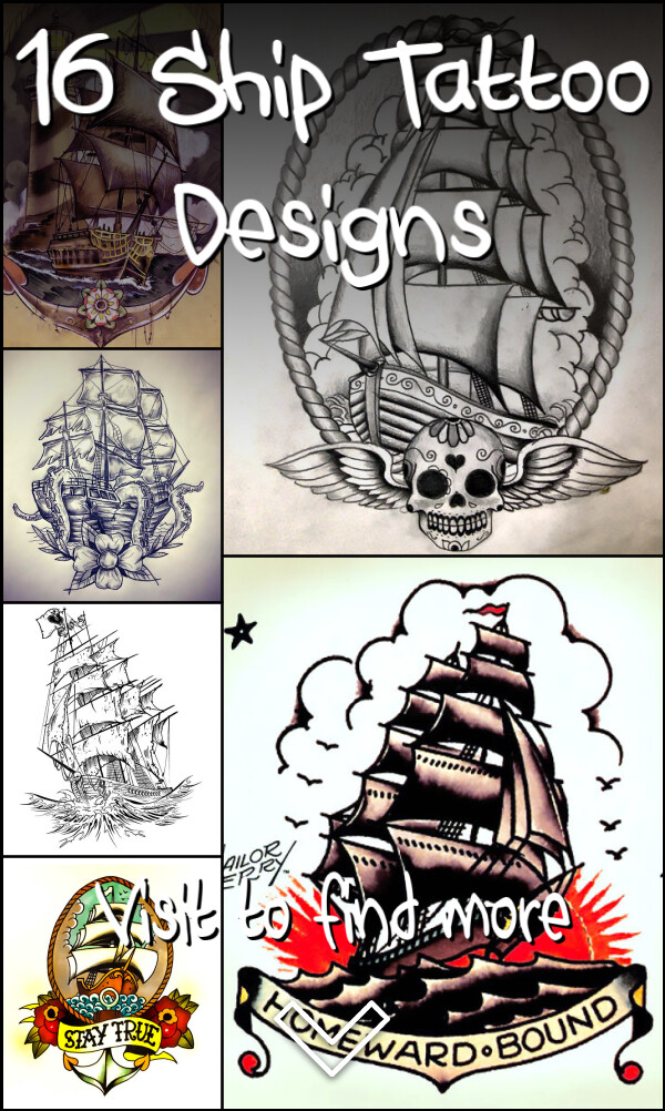 16 Ship Tattoo Designs