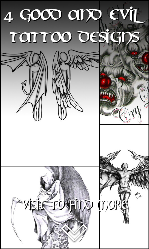 4 Good and Evil Tattoo Designs