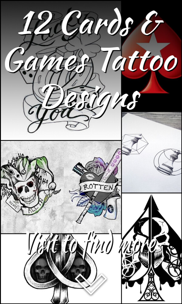 12 Cards & Games Tattoo Designs
