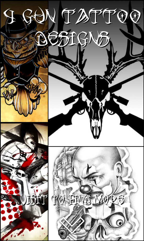 4 Gun Tattoo Designs