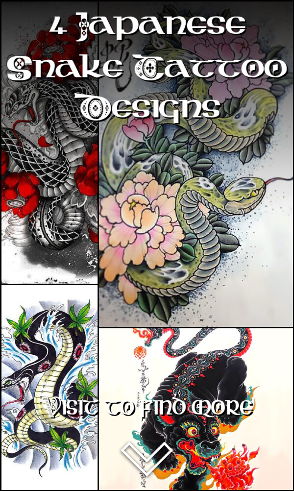 4 Japanese Snake Tattoo Designs