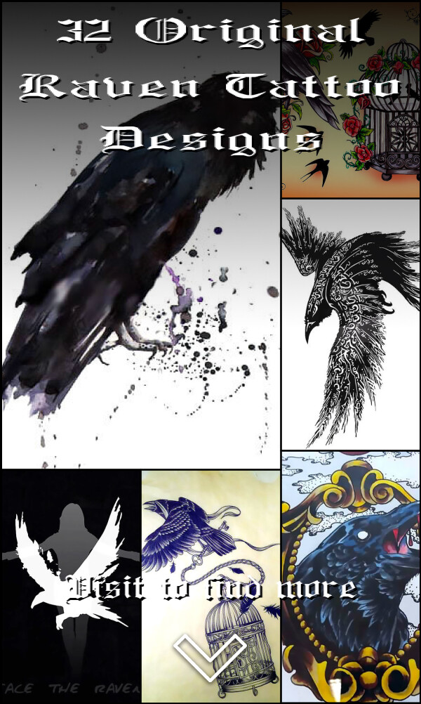 32 Original Raven Tattoo Designs