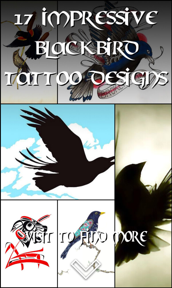 17 Impressive Blackbird Tattoo Designs