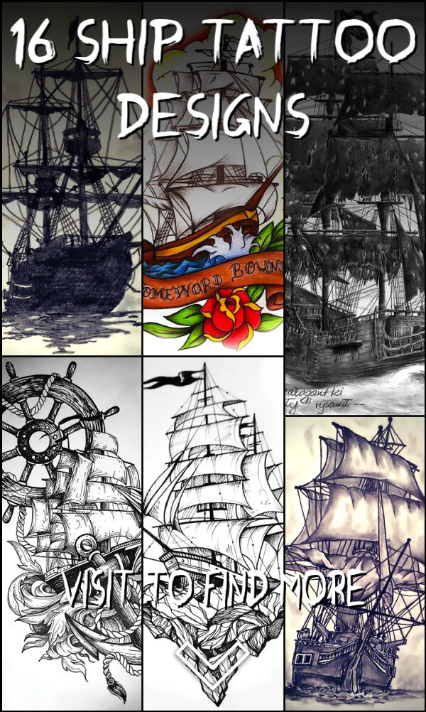 16 Ship Tattoo Designs