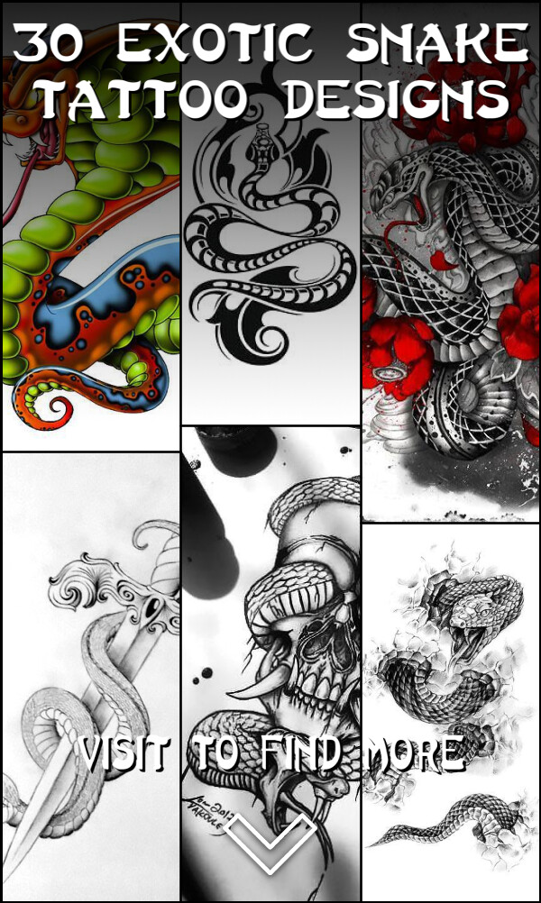 30 Exotic Snake Tattoo Designs