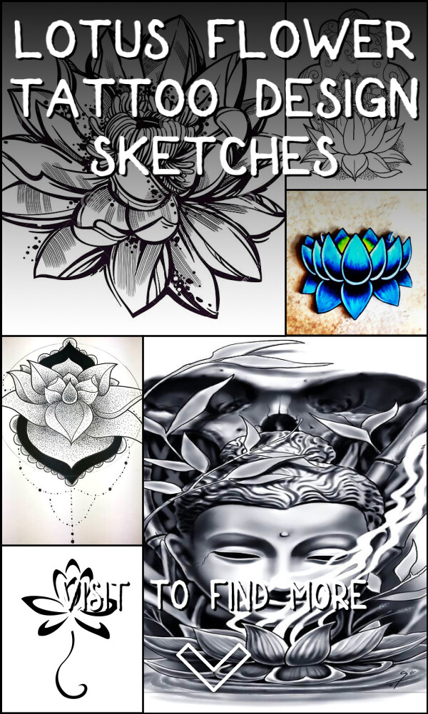 15 Lotus Flower Tattoo Design Sketches