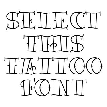 Old School Outline Tattoo Font