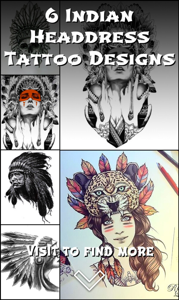 6 Indian Headdress Tattoo Designs