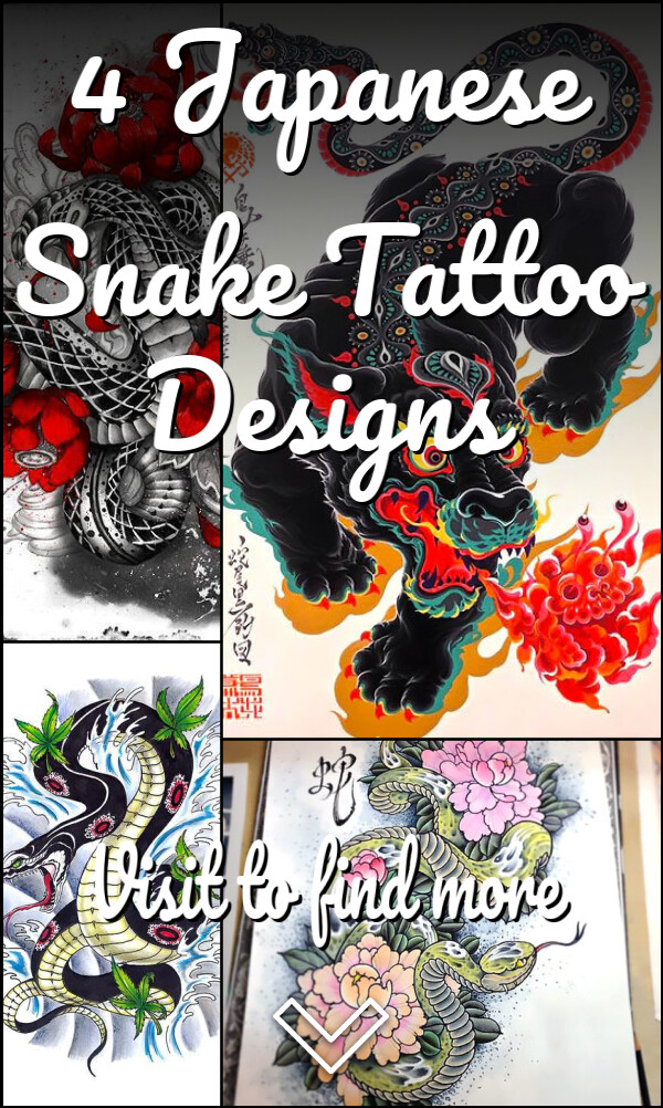 4 Japanese Snake Tattoo Designs