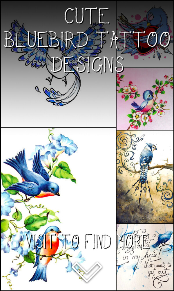 46 Cute Bluebird Tattoo Designs