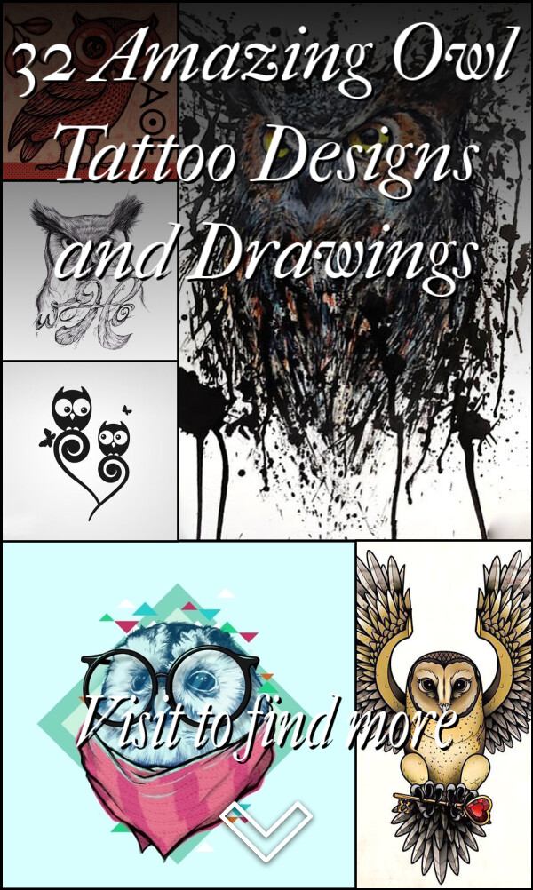 32 Amazing Owl Tattoo Designs and Drawings