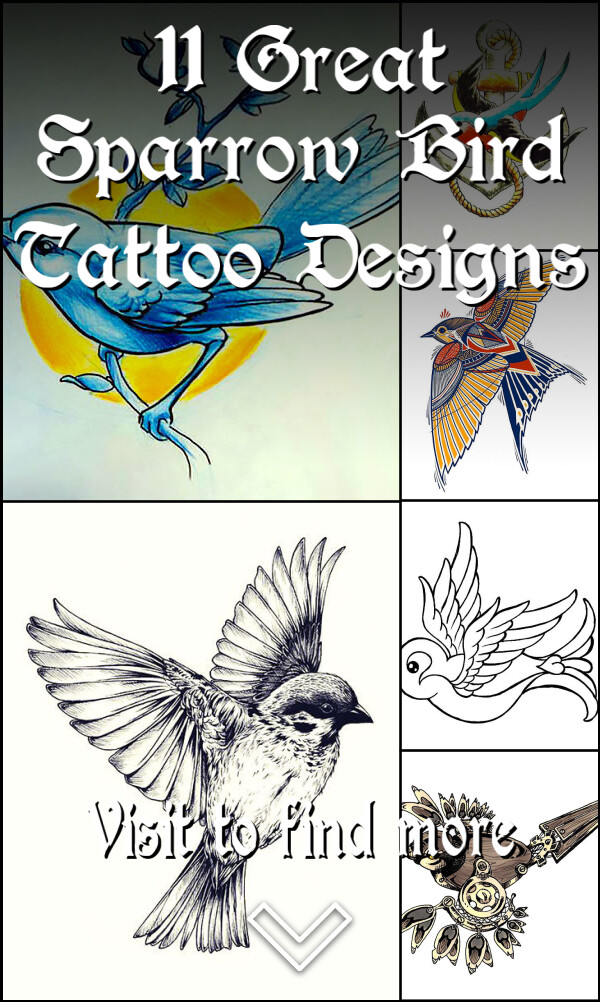 11 Great Sparrow Bird Tattoo Designs