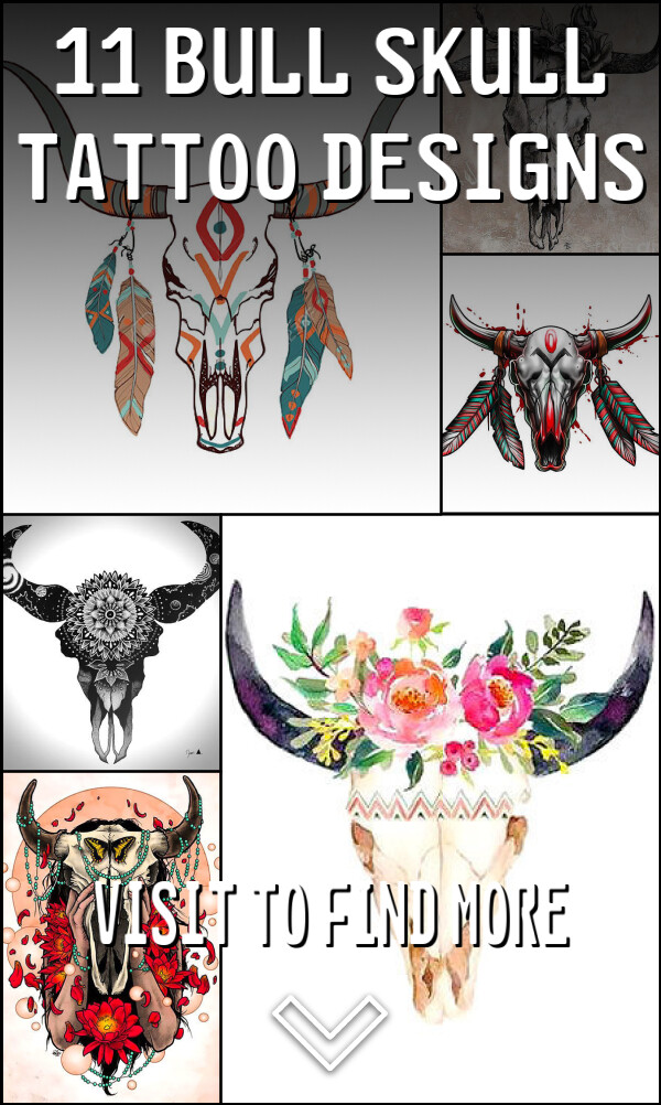 11 Bull Skull Tattoo Designs