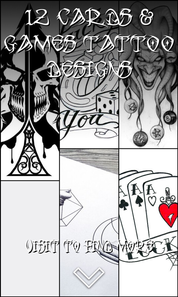 12 Cards & Games Tattoo Designs