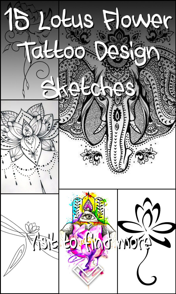 15 Lotus Flower Tattoo Design Sketches