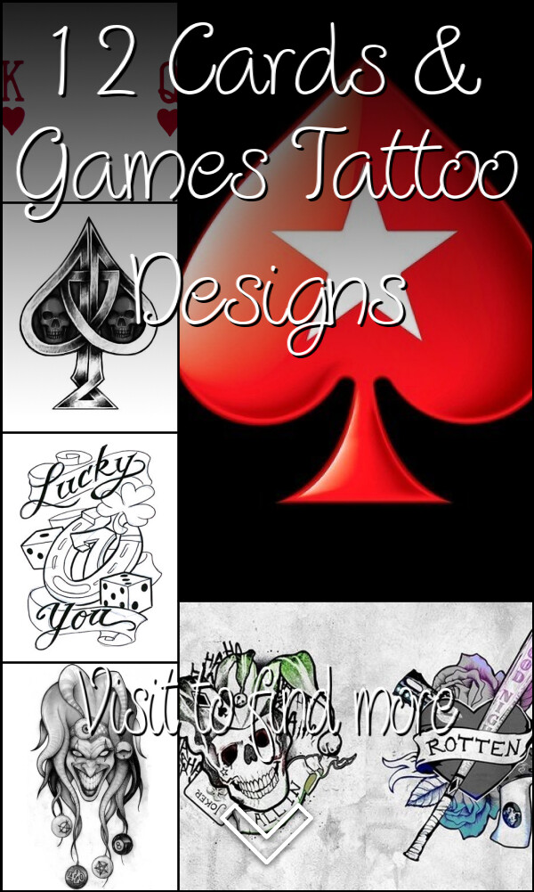 12 Cards & Games Tattoo Designs